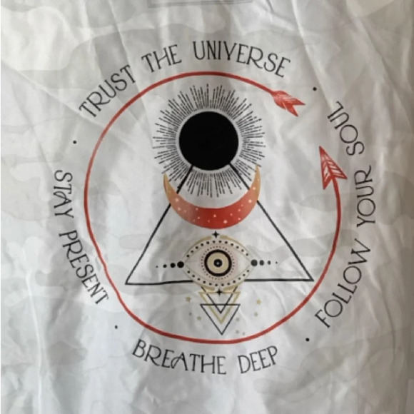 Undercover Hippie The Sun, The Moon & The Eye Cropped White Windbreaker Size S - Picture 8 of 14